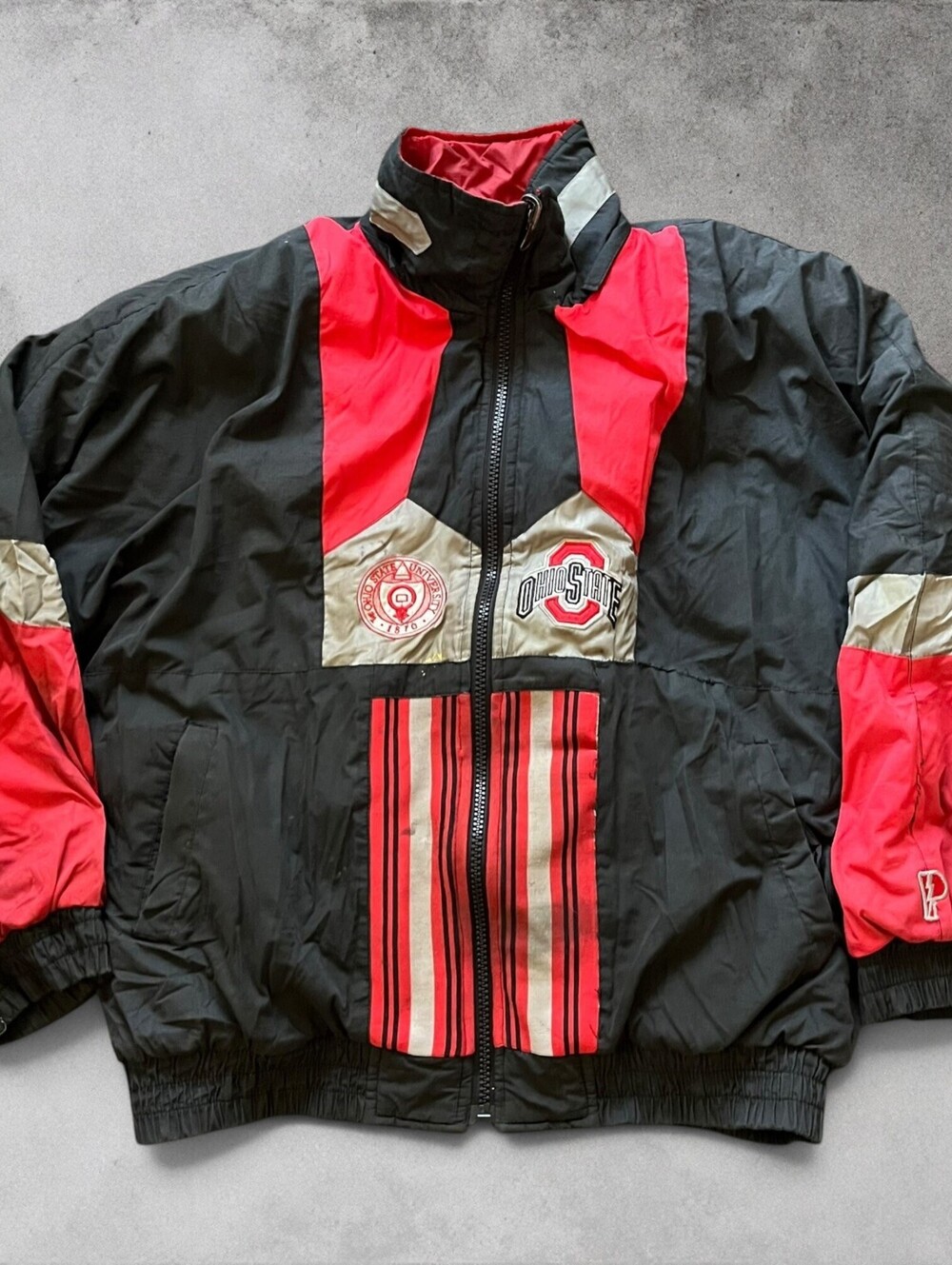 Vintage 90s Ohio State Buckeyes Reversible Pro Player Puffer Jacket Mens Large